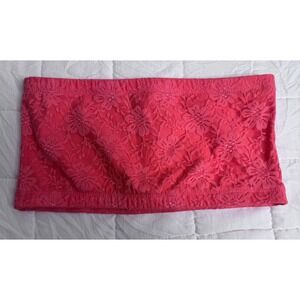 Balletcore Coral Pink Floral Lace Festival Bandeau Top Medium
